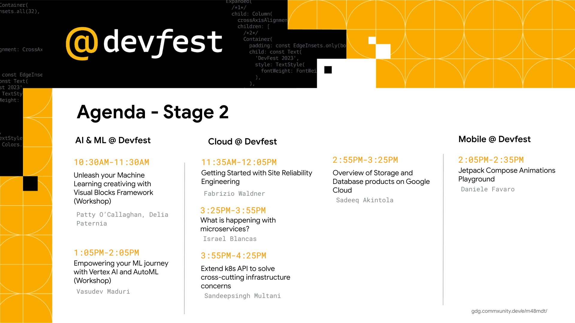 DevFest Ireland 2023 - Dublin Agenda 2